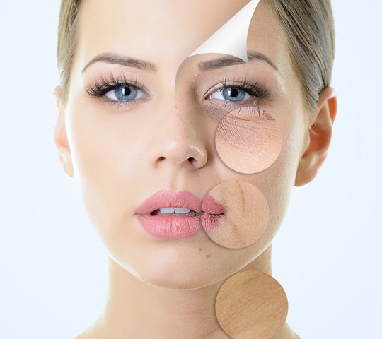 woman's facial treatments concept image